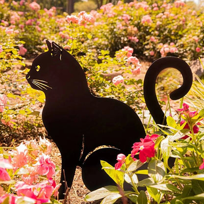 Black Cat Silhouette Garden Decoration