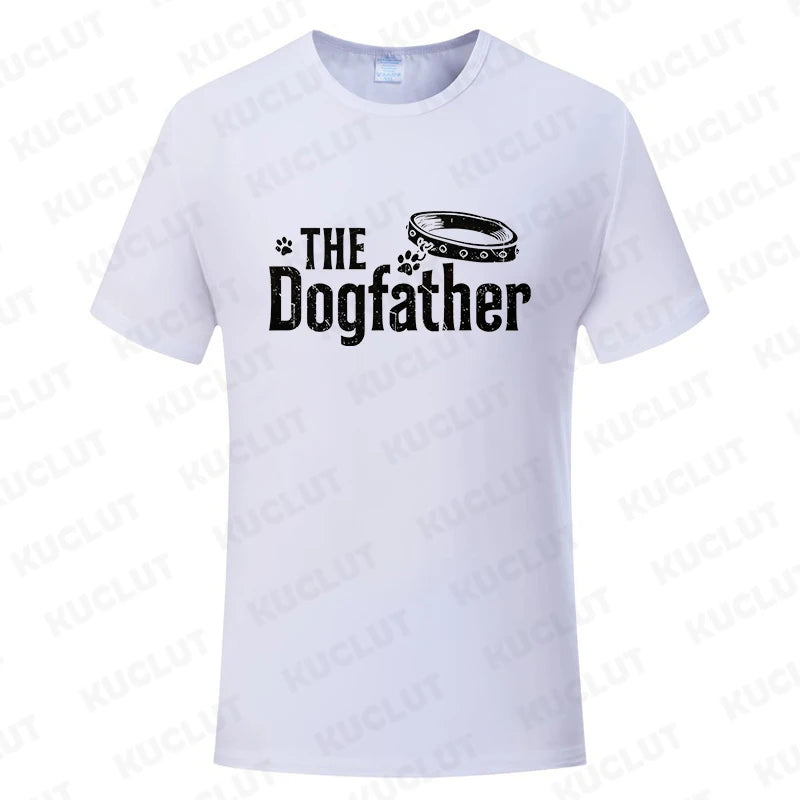 The Dog Father Funny Design T-shirts for Men Dad Dad Fathers Day Tshirts Short Sleeve Clothes Dog Pet Lover Shirts Papa Tops