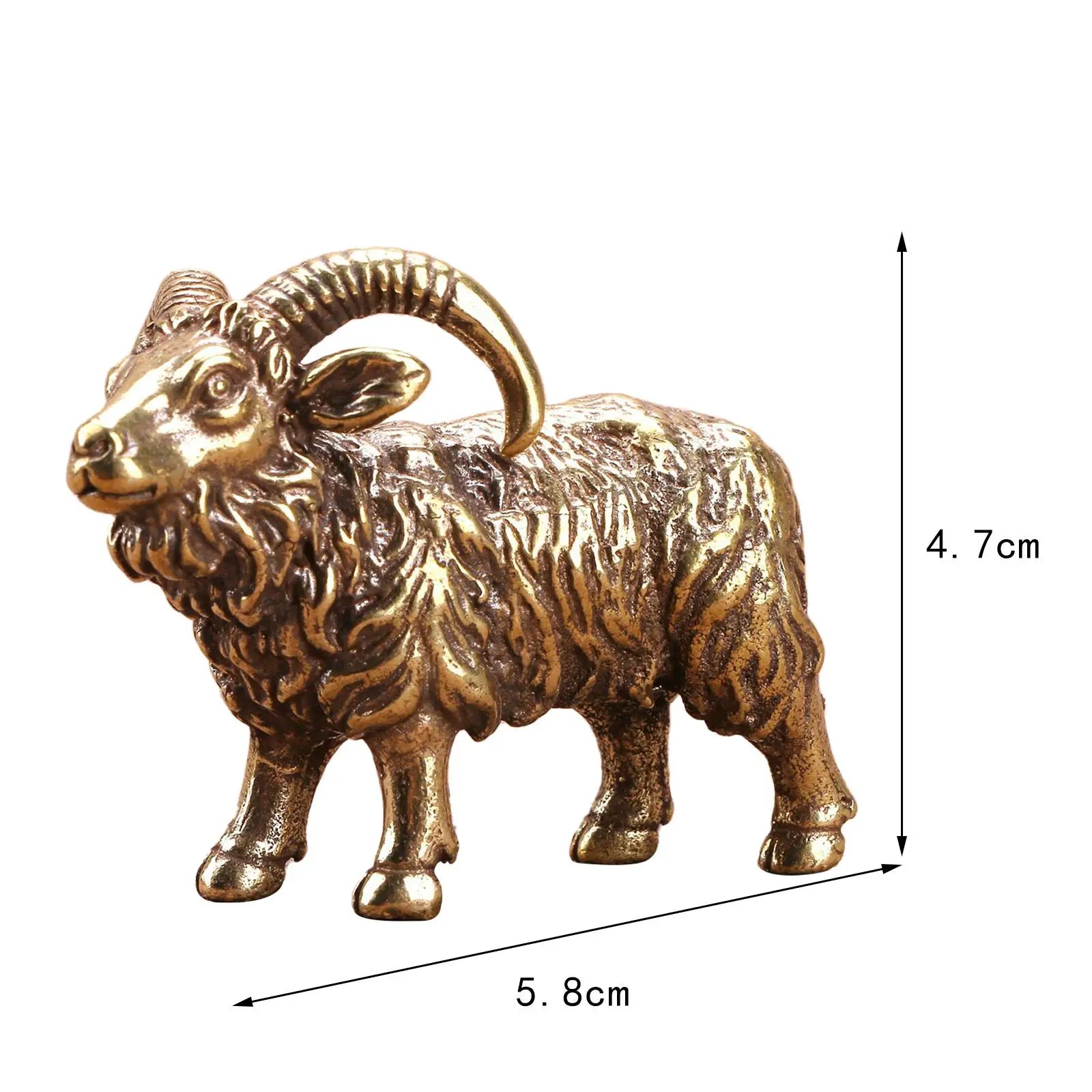 Brass Goat Sculpture, Collectible Art, Handcrafted Animal Sculpture for Dining