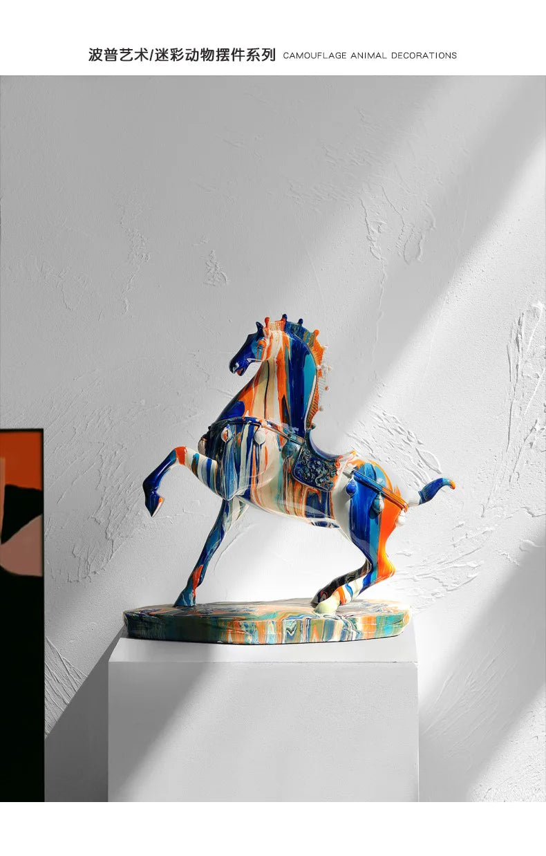 Large Luxury Horse Figurine Modern Creative Home Decor for Living Room TV Cabinet Entryway Elegant Housewarming Gift