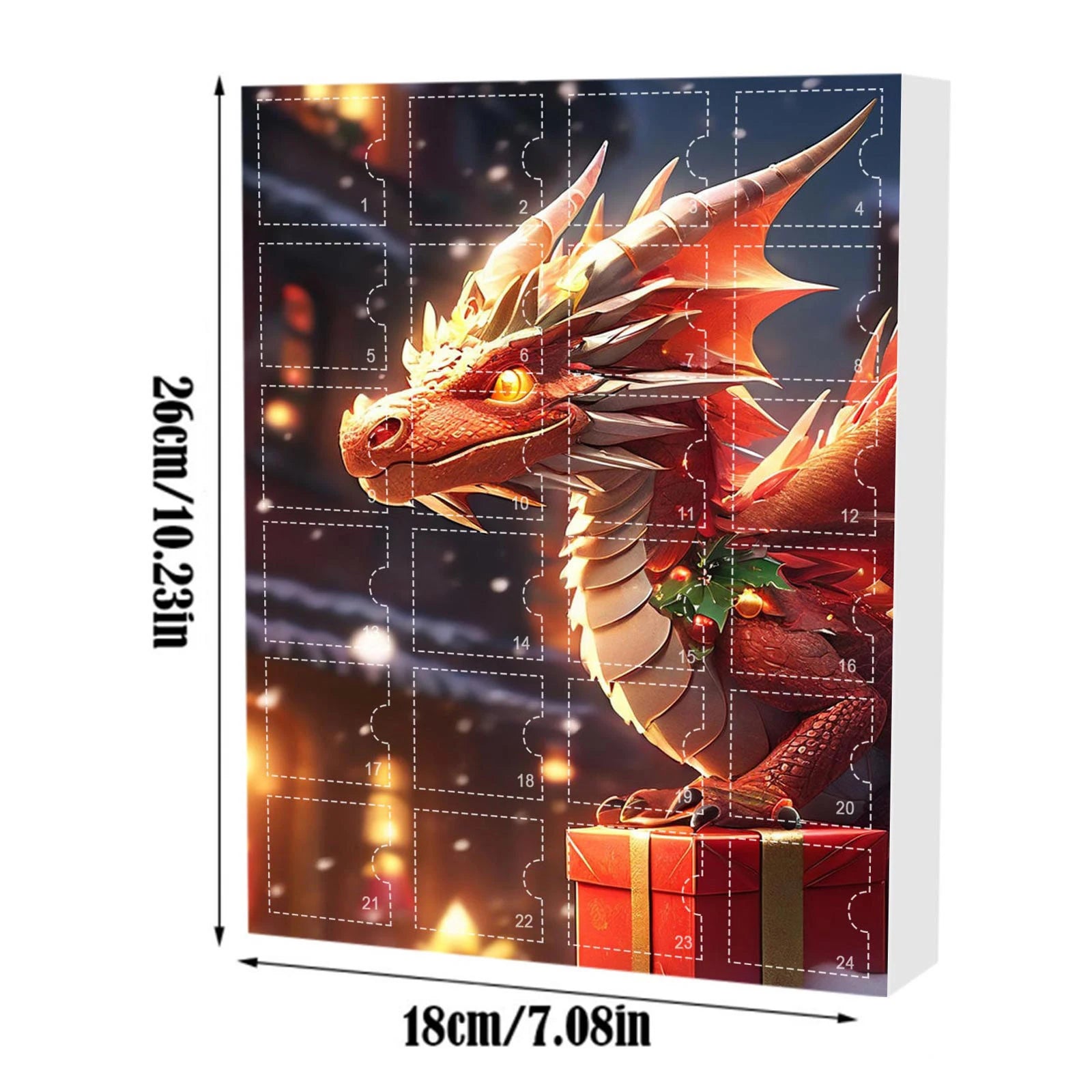 Dog/Dragon/Cat 24 Days Christmas Countdown Calendar Christmas Advent Calendar Xmas Countdown Calendar for Dog Lovers 2D