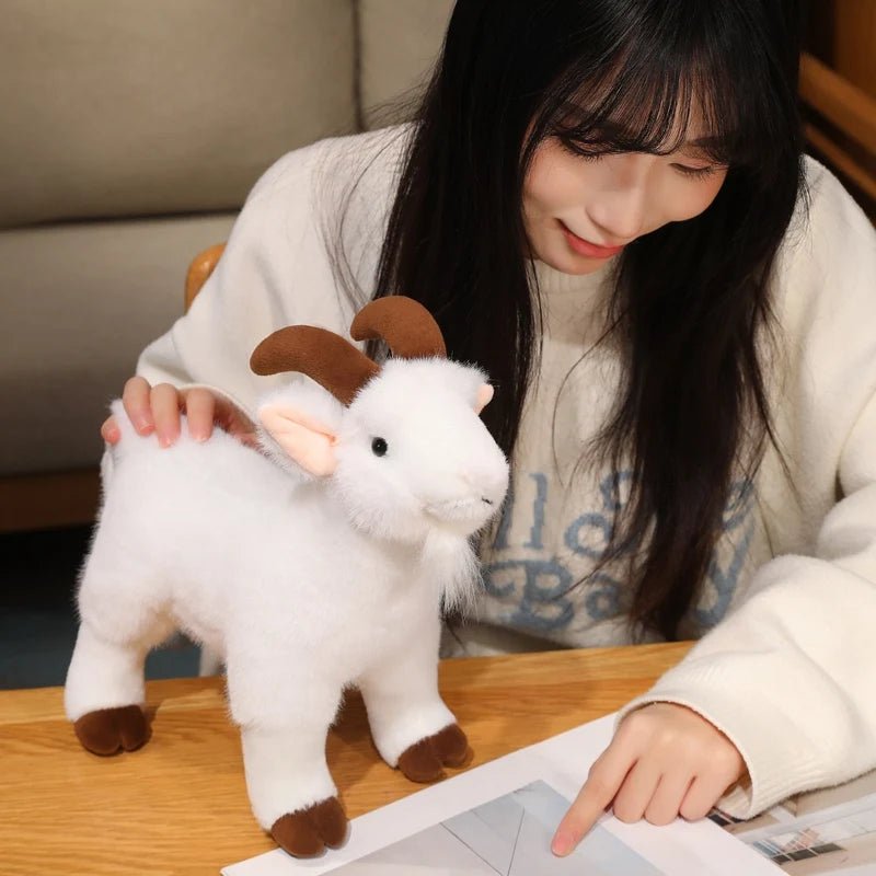 30cm Realistic Goat Plush Toy - Soft Stuffed Animal Goat, Cuddly Farm Animal Gift for Kids, Boys, Girls (Easter/Christmas Gifts)