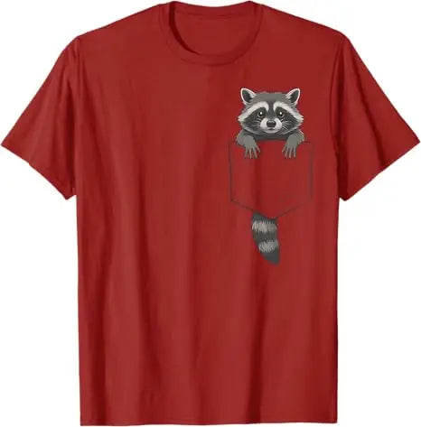 Cute Raccoon Pocket Funny Gifts for Men Women Kid T-Shirt Raccoon in Pocket Apparel Novelty Gifts Y2k Graphic Tees Novelty Gift