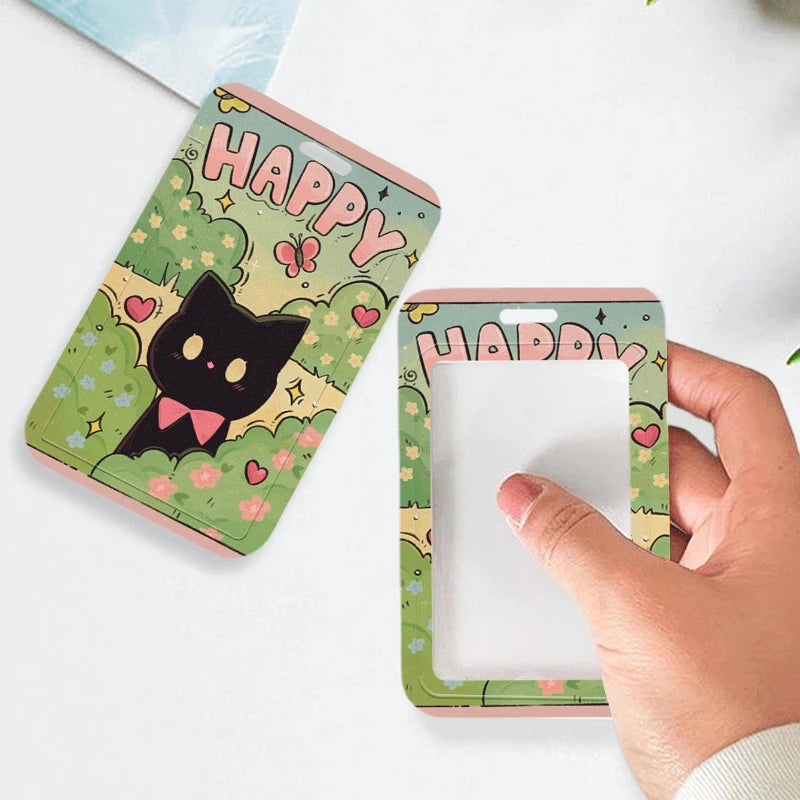 Cute Black Cat Bank Business Work Card Holder