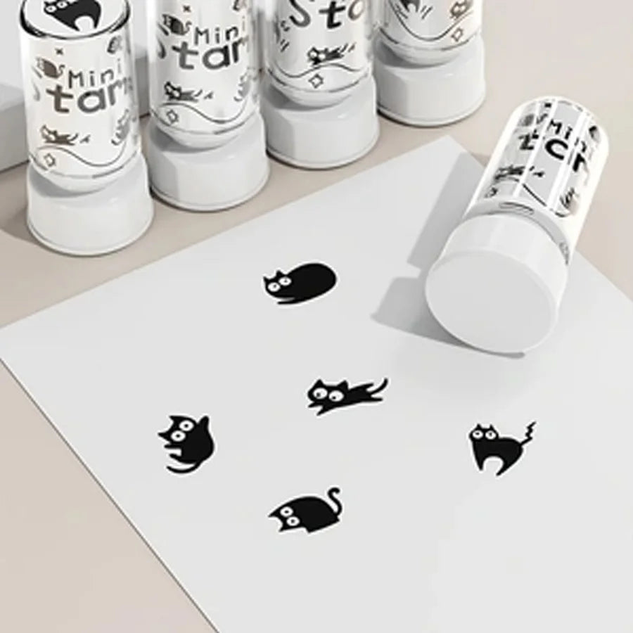Cute black cat stamp