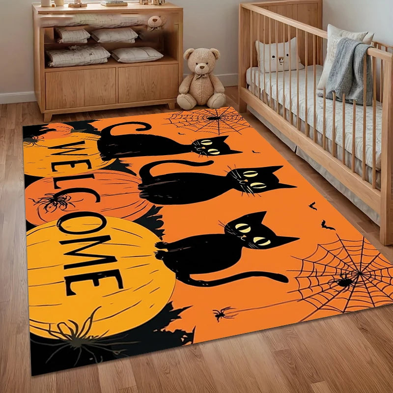 Halloween Black Cat Entry Door Mat
