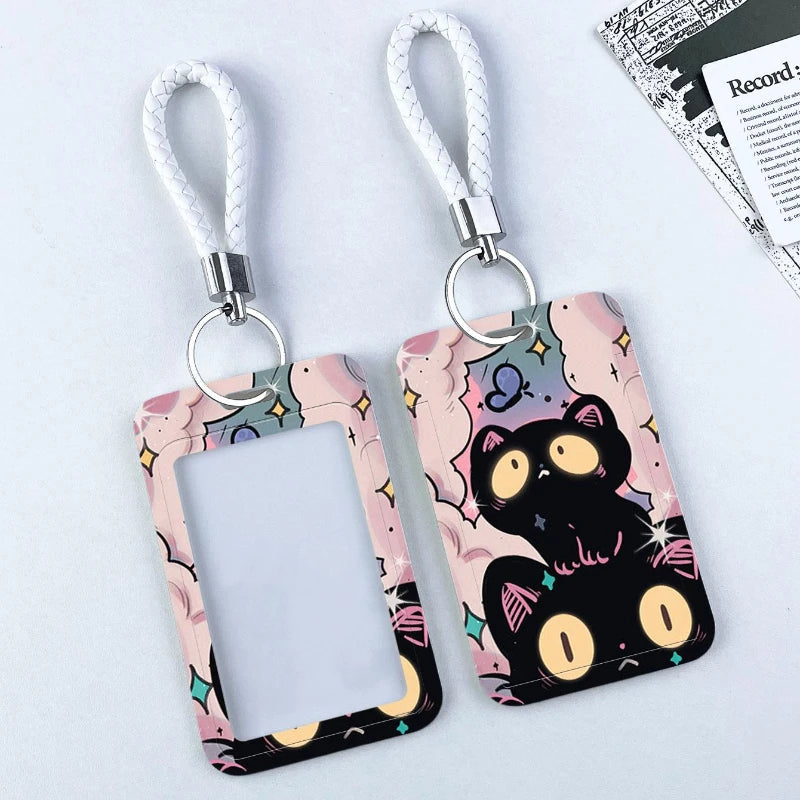 Cute Black Cat Bank Business Work Card Holder