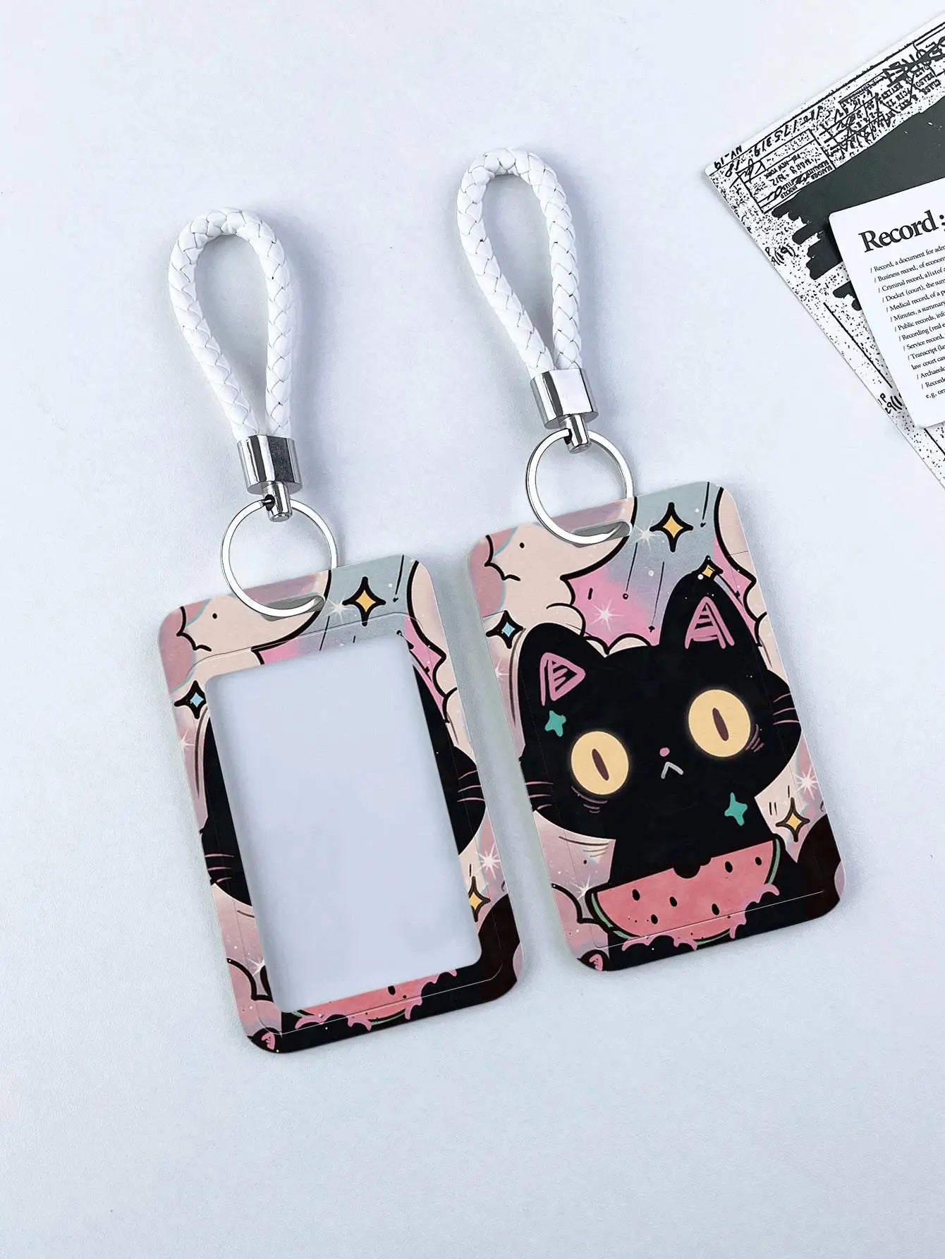 Cute Black Cat Bank Business Work Card Holder