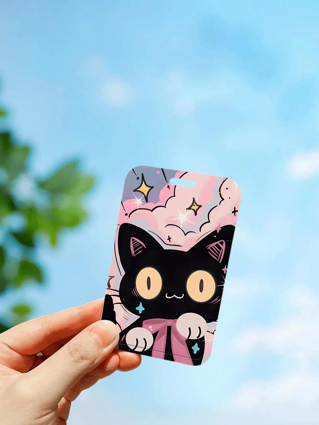Cute Black Cat Bank Business Work Card Holder