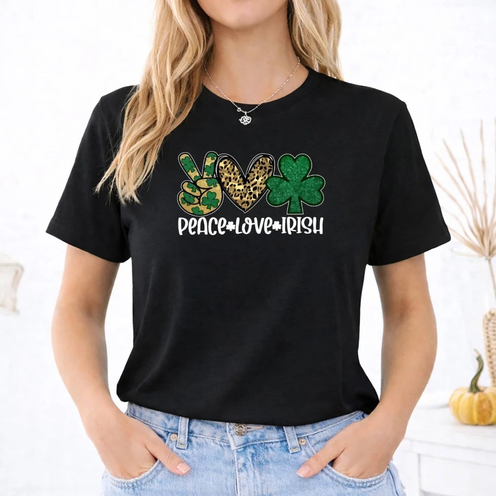 St Patricks Day T-Shirt Irish Shamrock 2026 Gift for Men and Women Shirt Peace Patrick Clothing Casual Daily Life Fashion Tops