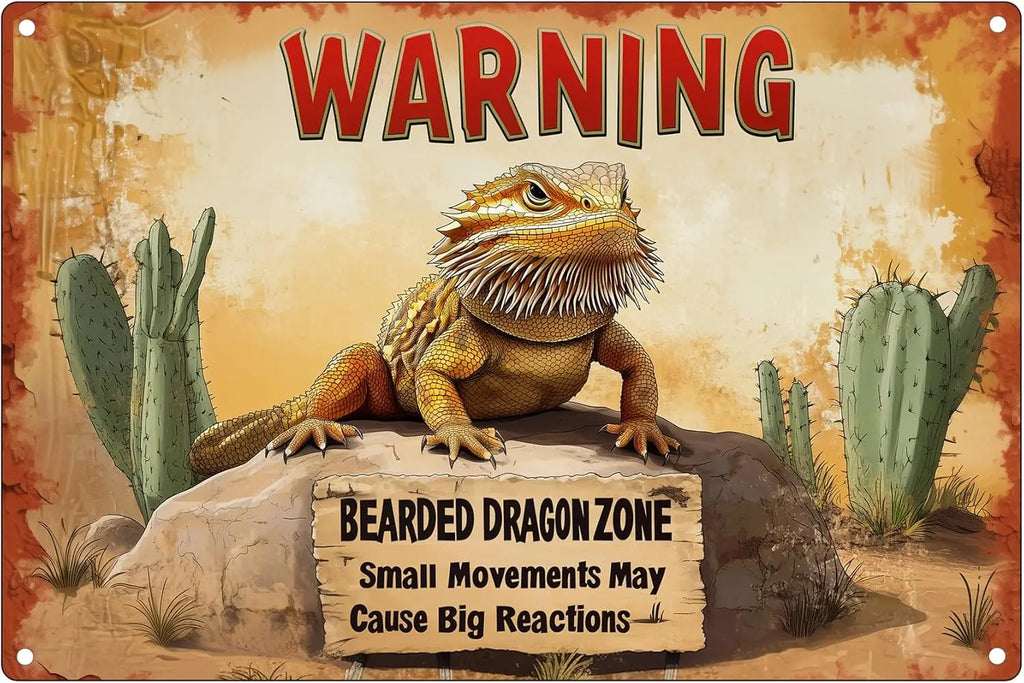 Bearded Dragon Sign Beware Of Bearded Dragon Sign  Bearded Dragon Warning Sign Bearded Dragon Zone Small Movements May Cause