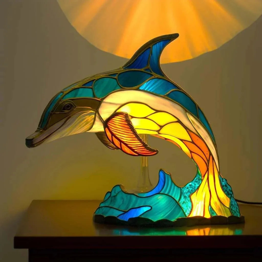 Dog Resin LED Night Light Art Animal Statue Creative Home Desktop Decoration Ornament