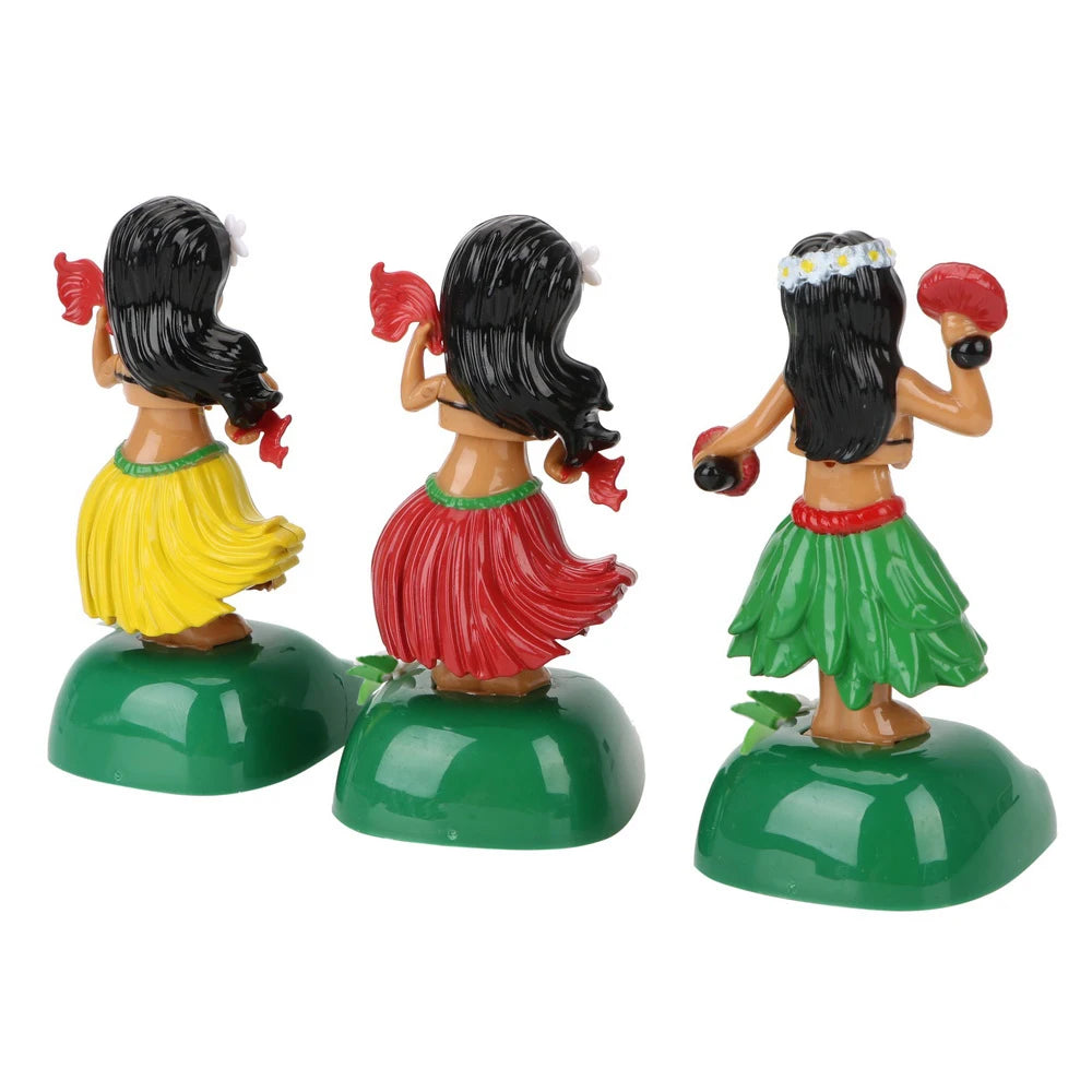 Car Decoration Hawaii Girl Interior Accessories Car Ornaments Auto Interior Shaking Head Toy Solar Hula Decompression