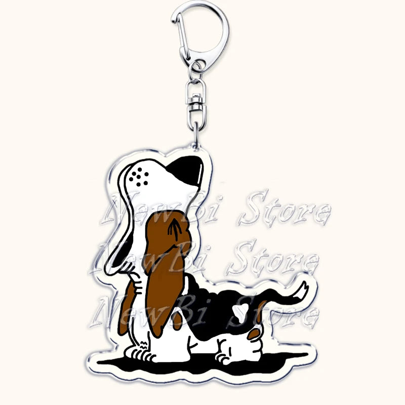 Funny Basset Hound Keychain