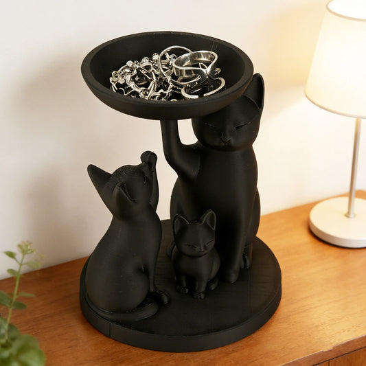Black Cat Family Shaped Storage Tray
