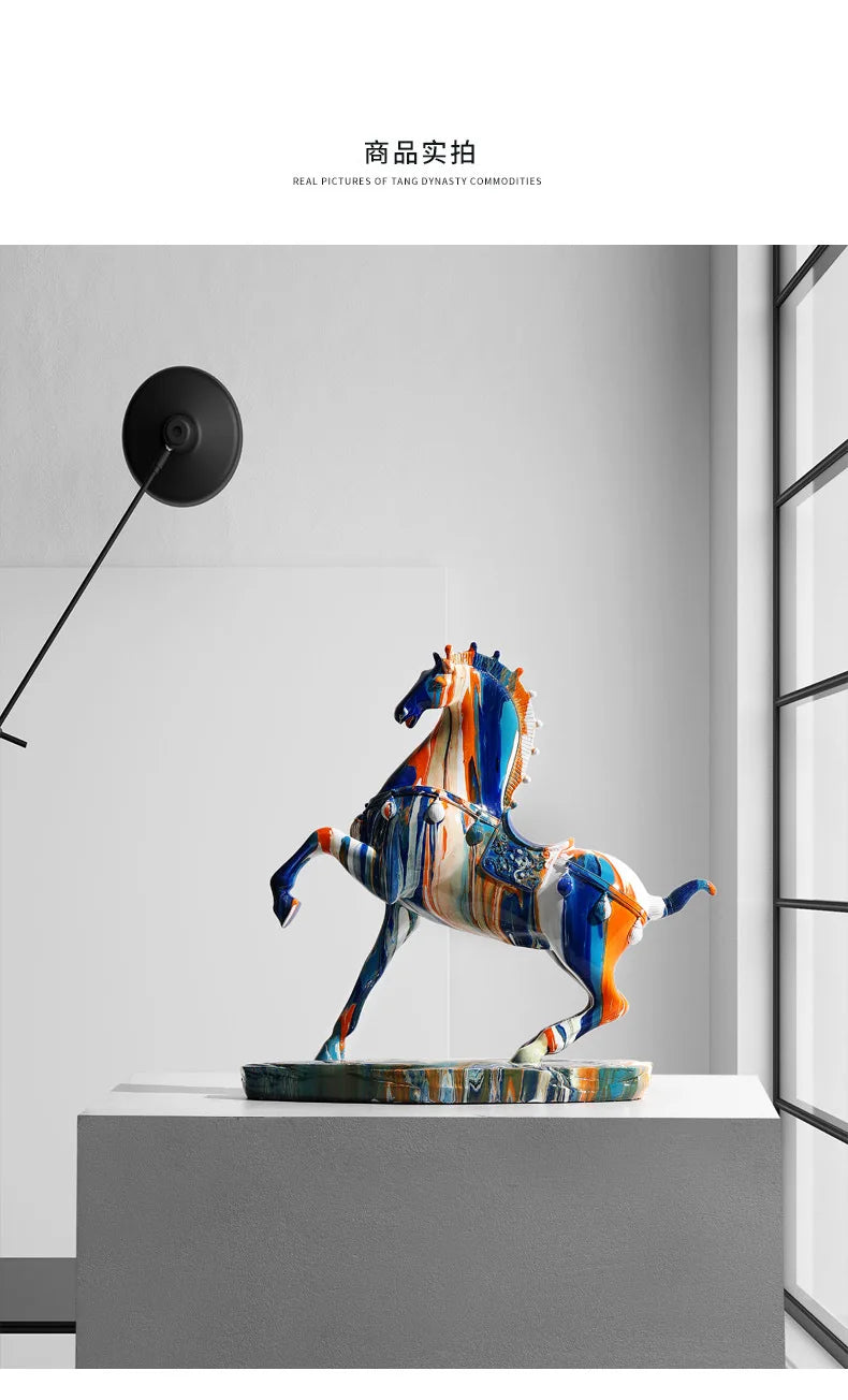 Large Luxury Horse Figurine Modern Creative Home Decor for Living Room TV Cabinet Entryway Elegant Housewarming Gift
