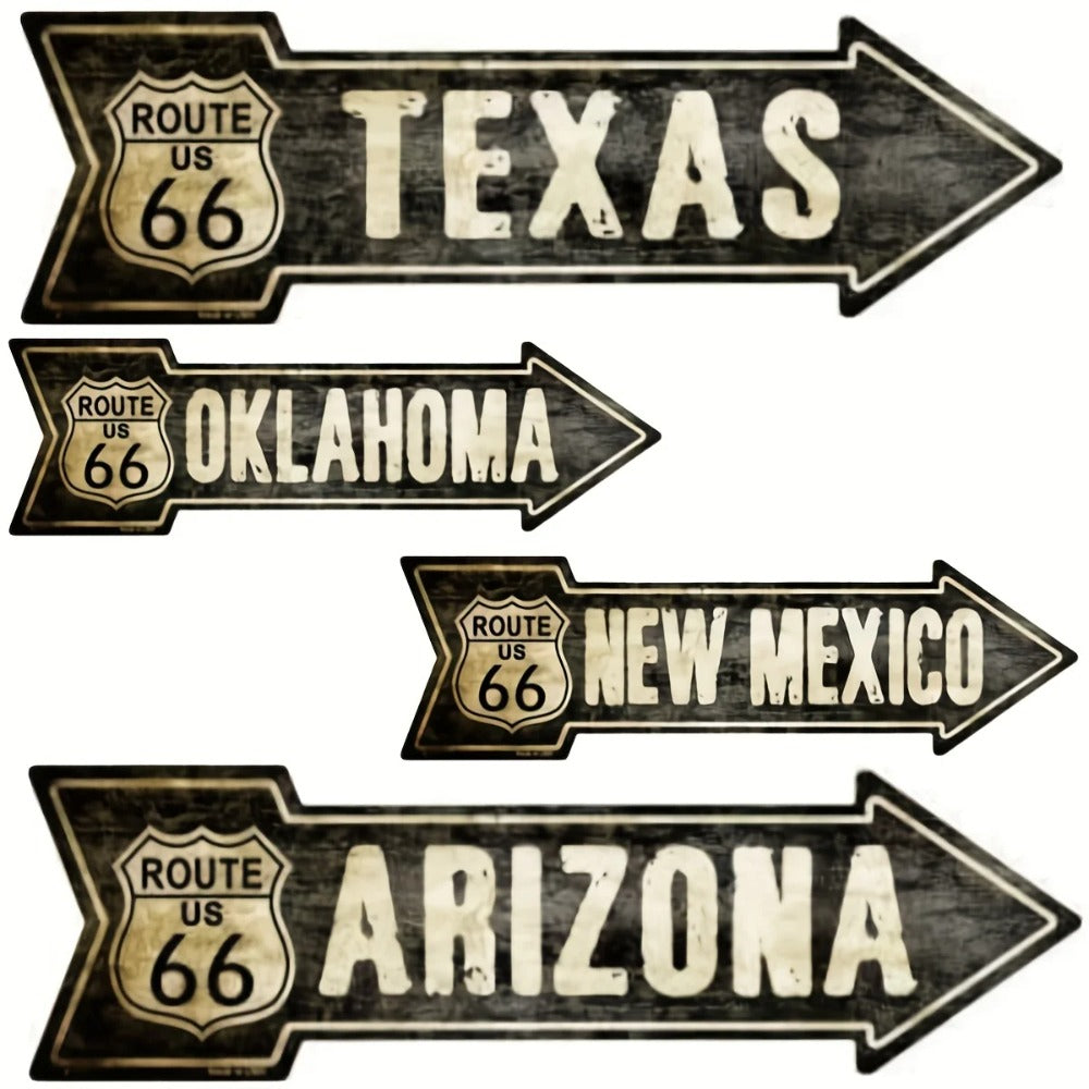 1pc Vintage Route 66 Metal Arrow Sign - Perfect for Door Decor and Gifts - Show Your Love for Texas, Oklahoma, and New Mexico