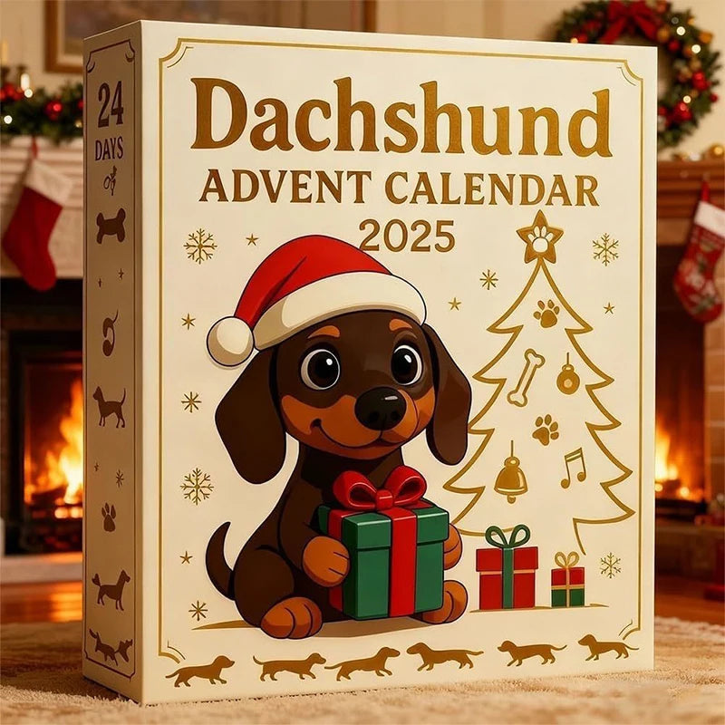 2025 Dachshund Advent Calendar 24 Days Christmas Countdown Cute Acrylic Holiday Tree Decoration for Dog Lovers