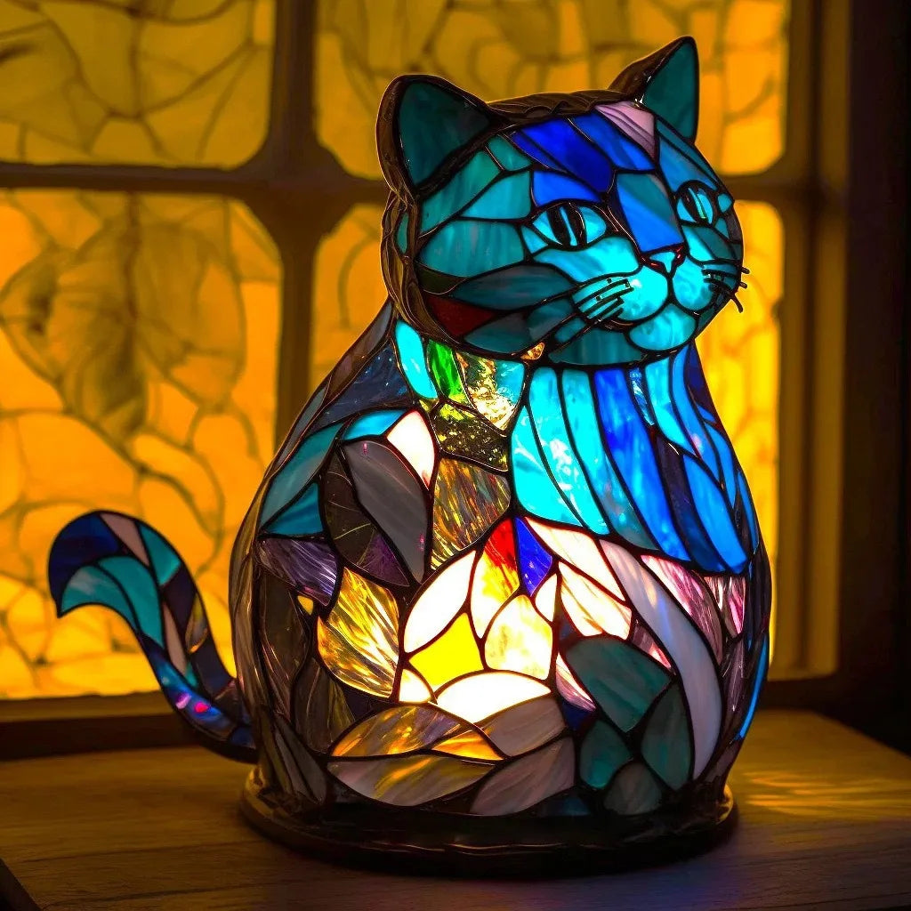 Dog Resin LED Night Light Art Animal Statue Creative Home Desktop Decoration Ornament