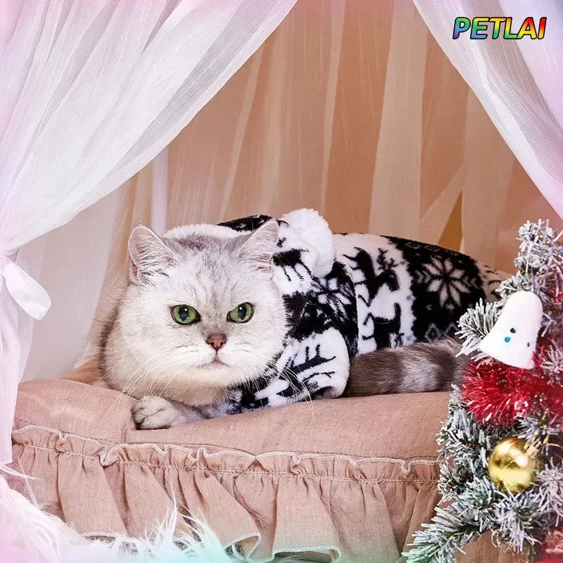 Dog Christmas holiday clothes super soft coral fleece pet clothes warm cotton coatsoft coral fleece clothes for autumn winter