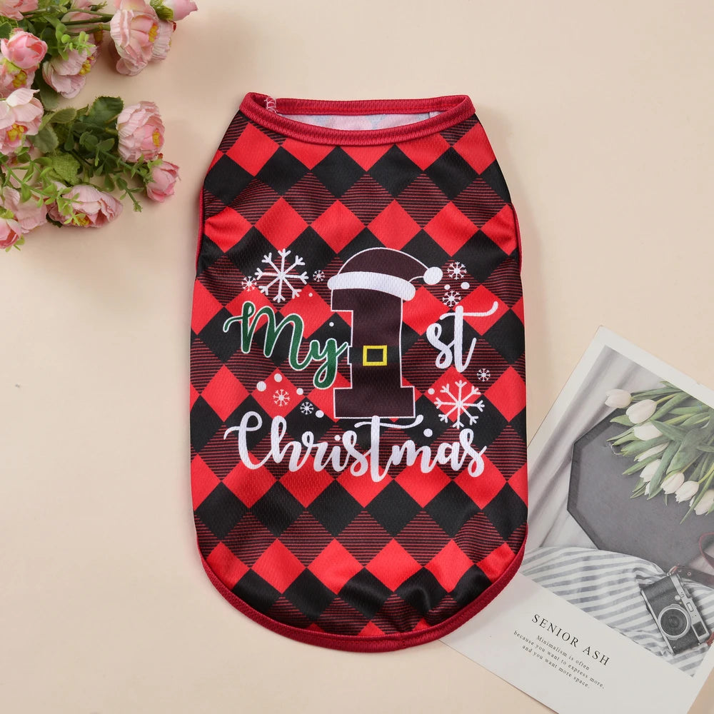 Christmas Pet Dog Cosplay Costume For Small Medium Dogs Cats Santa Claus Puppy Vest Coat Chihuahua Outfits Yorkshire Clothing