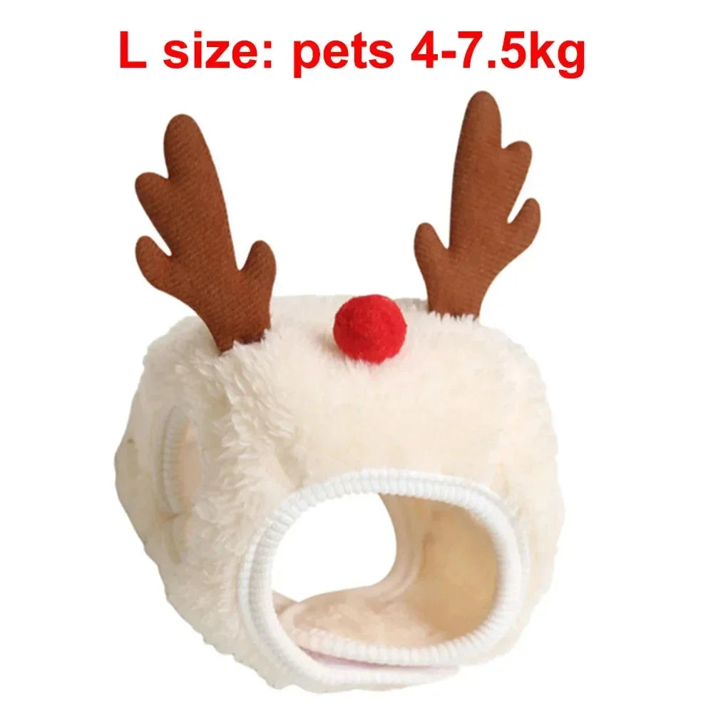 Funny Dog Christmas Hat Pets Santa Bibs New Year Party Cosplay Costume Puppy Cap Cute Cats Bandana Clothes Accessories Gift
