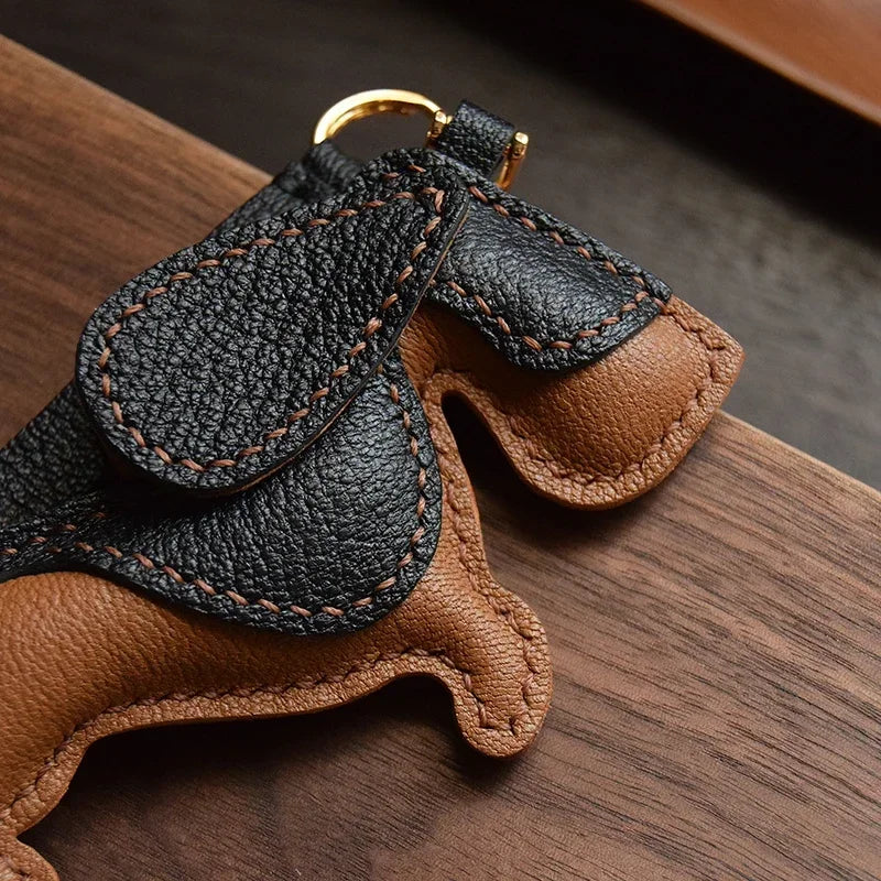 Basset Hound Handmade Leather Keychain