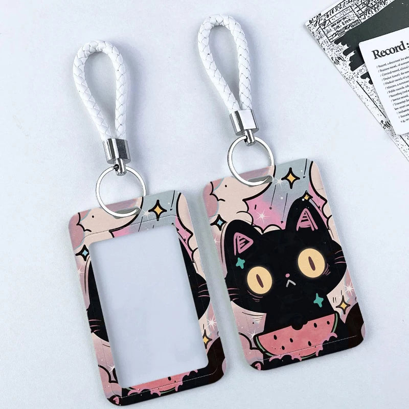 Cute Black Cat Bank Business Work Card Holder