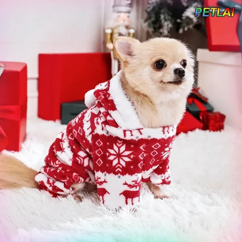 Dog Christmas holiday clothes super soft coral fleece pet clothes warm cotton coatsoft coral fleece clothes for autumn winter
