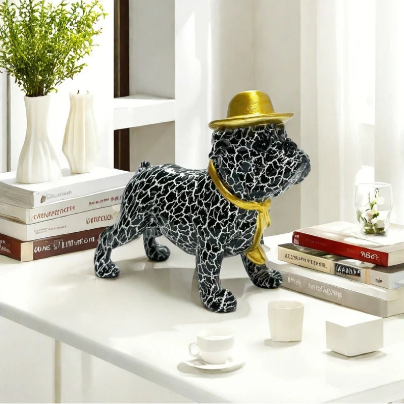 Resin French Bulldog Statue Animal Figurines Colorful Graffiti Doggy Sculpture Desktop Office Room Home Decor Friend's Gift
