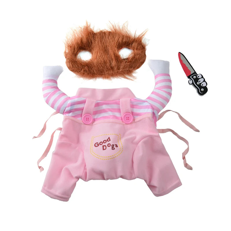 Halloween Dog Costumes Funny Pet Clothes Adjustable Dog Cosplay Costume Sets Novelty Clothing For Medium Large Dogs Bulldog Pug