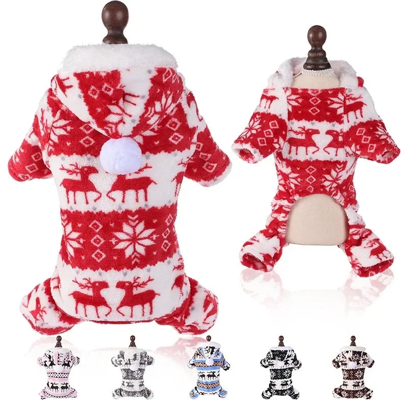 Dog Christmas holiday clothes super soft coral fleece pet clothes warm cotton coatsoft coral fleece clothes for autumn winter