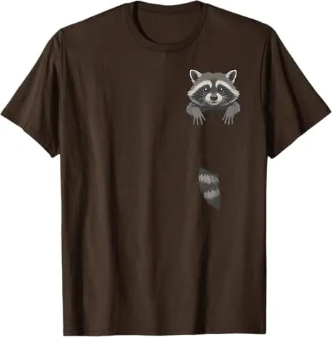 Cute Raccoon Pocket Funny Gifts for Men Women Kid T-Shirt Raccoon in Pocket Apparel Novelty Gifts Y2k Graphic Tees Novelty Gift
