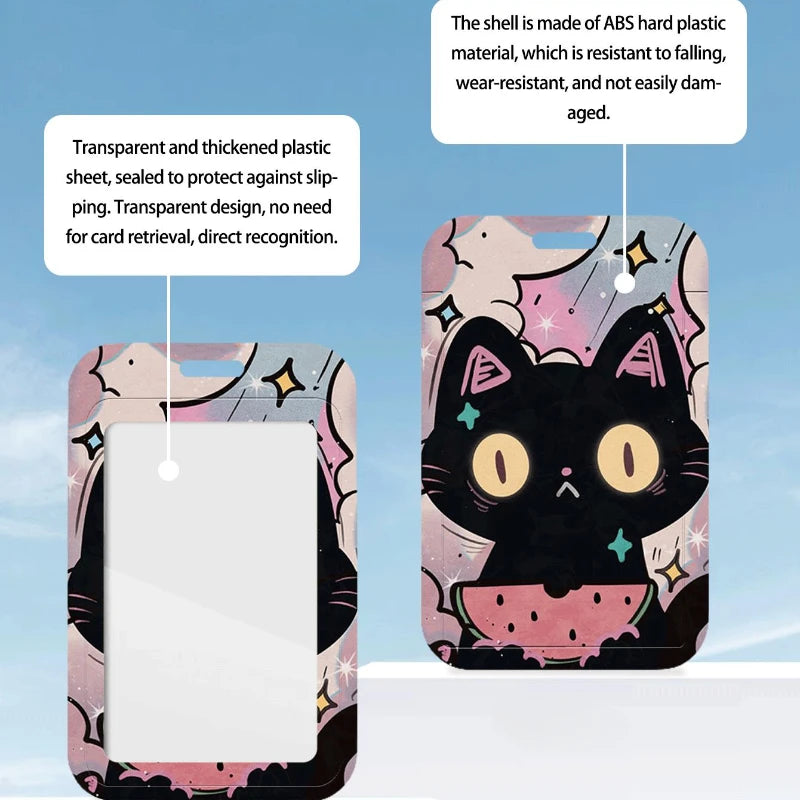 Cute Black Cat Bank Business Work Card Holder