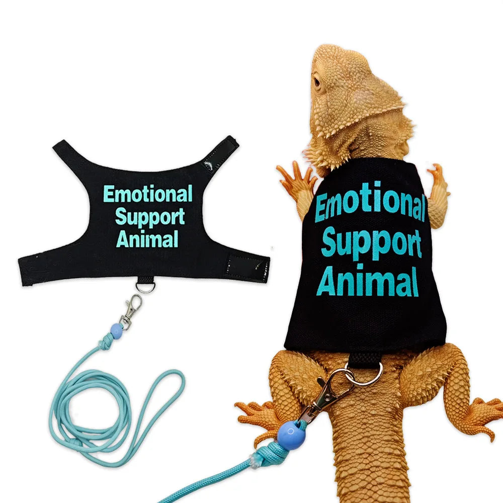 Bearded Dragon Harness And Leash Adjustable Reptile Chest Harness Outdoor Bearded Dragon Lizard Clothes Reptile Accessories