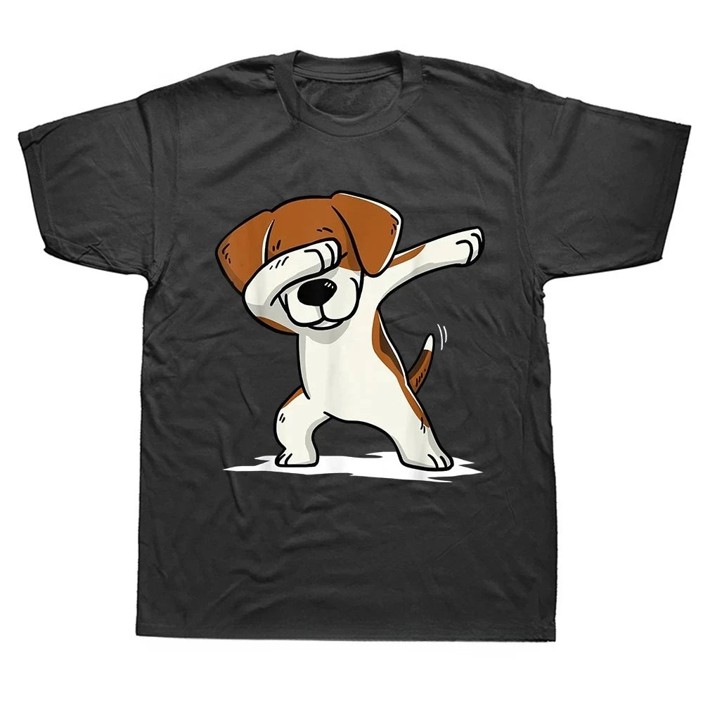 Funny Dog Vintage Best Beagle Dad Ever Fathers Day Puppy Dog Dad T Shirt Graphic Streetwear Short Sleeve Birthday T-shirt Y2K