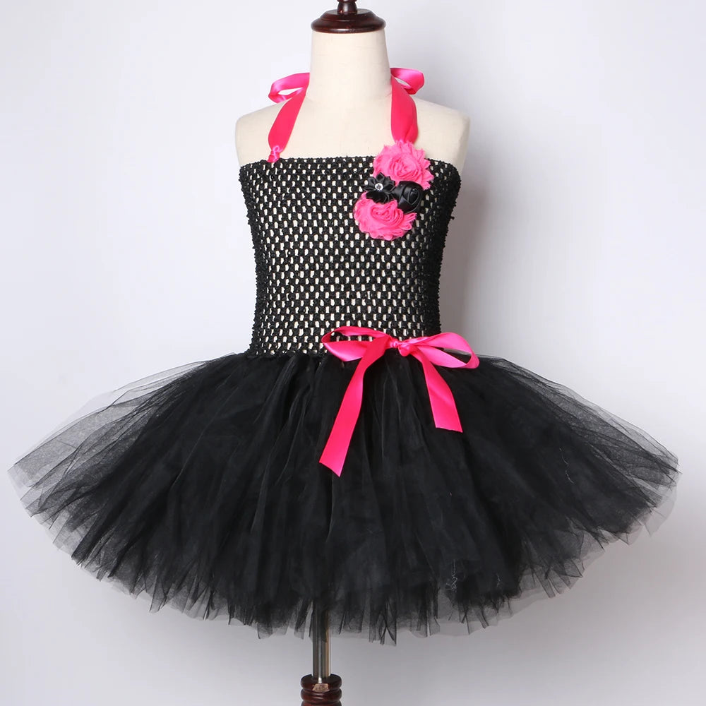 Hot Pink Black Cat Costume for Halloween