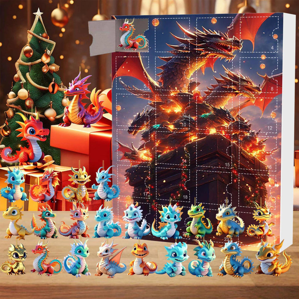 Dog/Dragon/Cat 24 Days Christmas Countdown Calendar Christmas Advent Calendar Xmas Countdown Calendar for Dog Lovers 2D