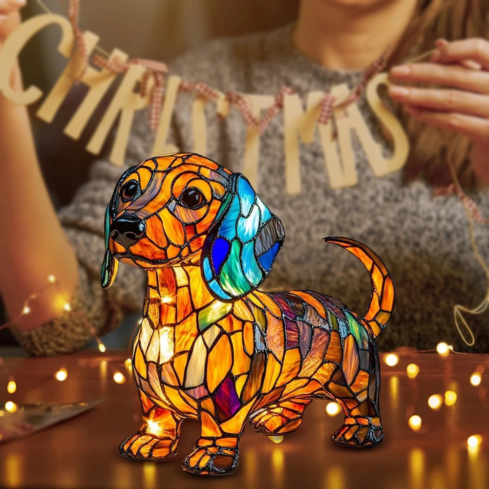 Dog Glass Lamp