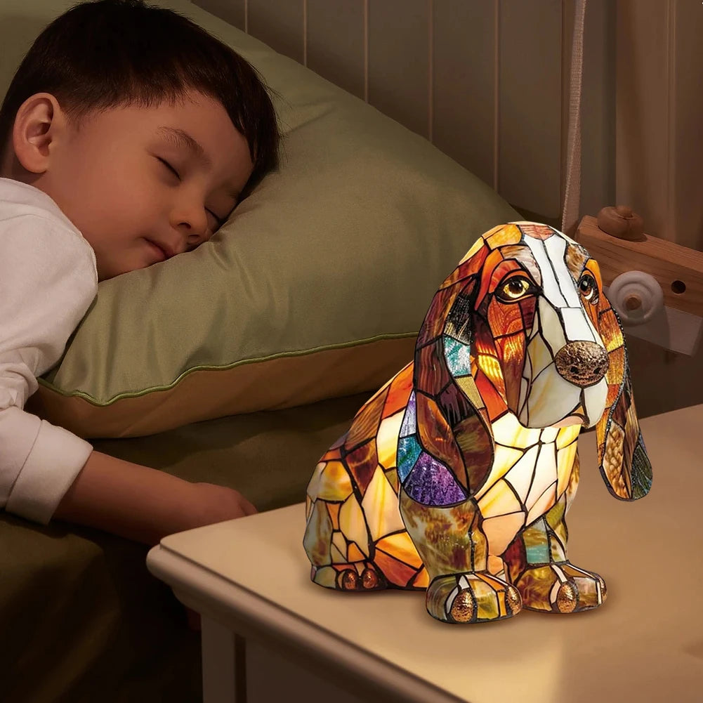 Dog Glass Lamp