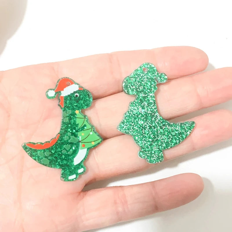 Yak Raccoon Christmas Tree Acrylic Charms Wholesale Bulk for Earring DIY Accessories 5PCS/LOT