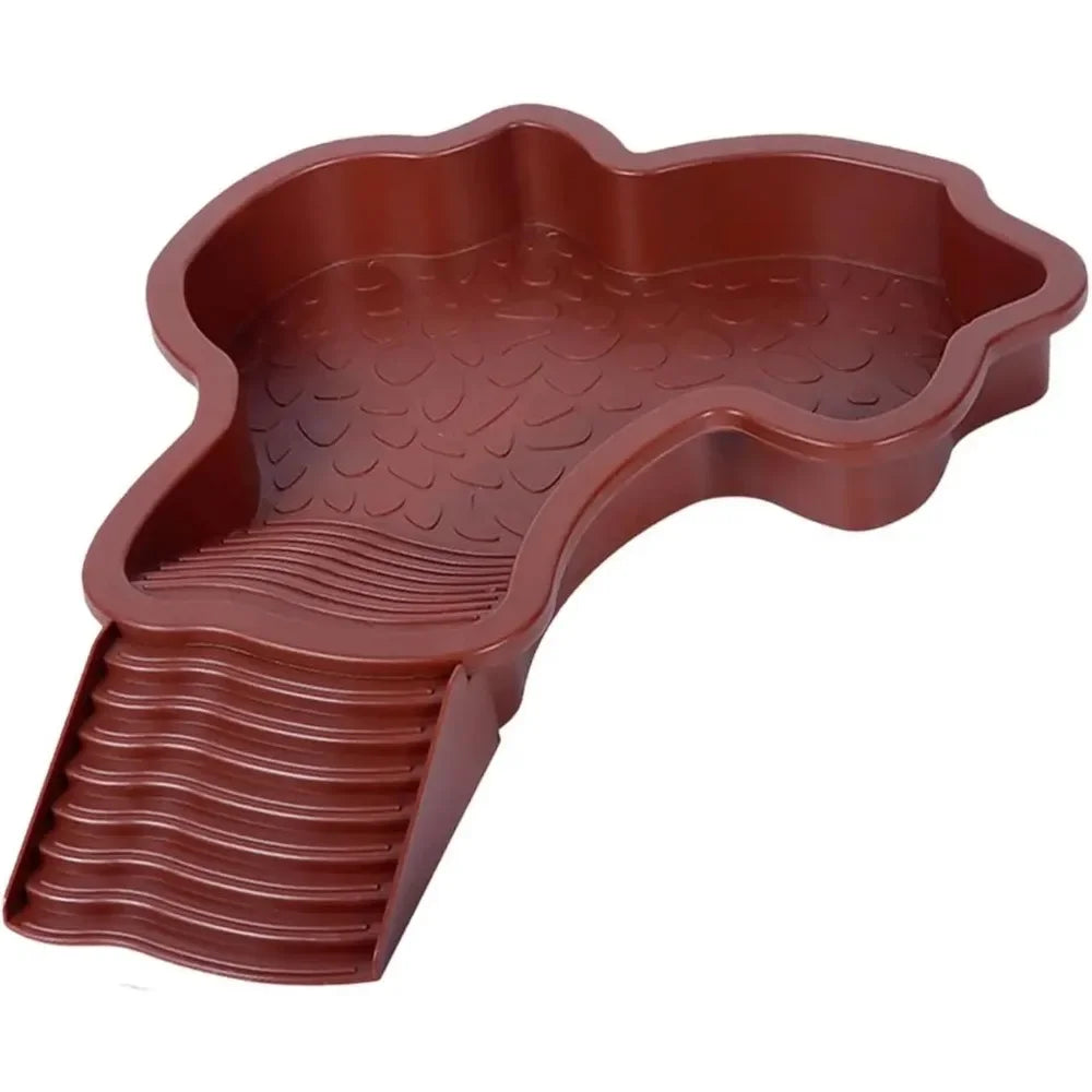 Turtles Bathing Pool Water Bowl with Slip Proof 35x28.50cm Friendly Habitat with Steps for Reptiles Resting and Soaking