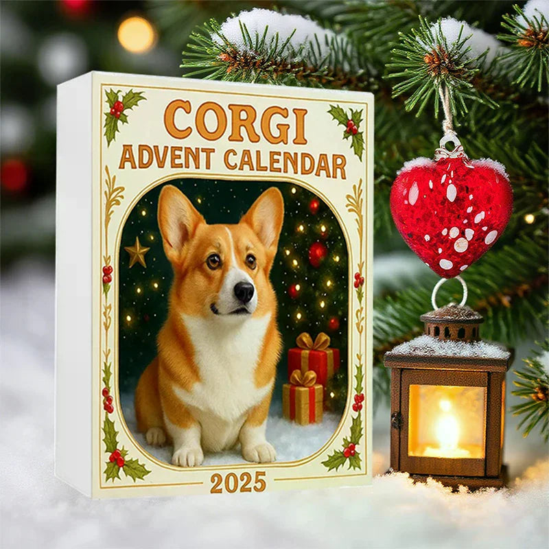 2025, 24 Days Countdown With Cute Corgi Mini Ornaments, Dog-Themed Christmas Decoration Set For Home Décor