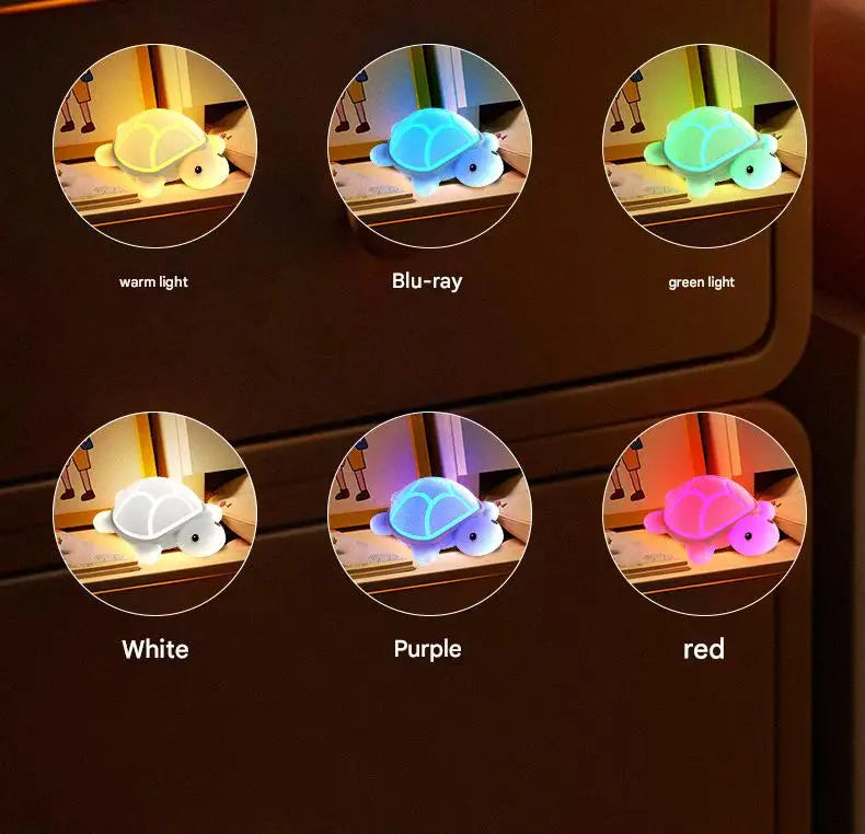 Led Turtle Night Light Cute Silicone Animal Cartoon Soft Lamp Touch Nightlight Children Sleep Light Room Bedside Decoration Gift