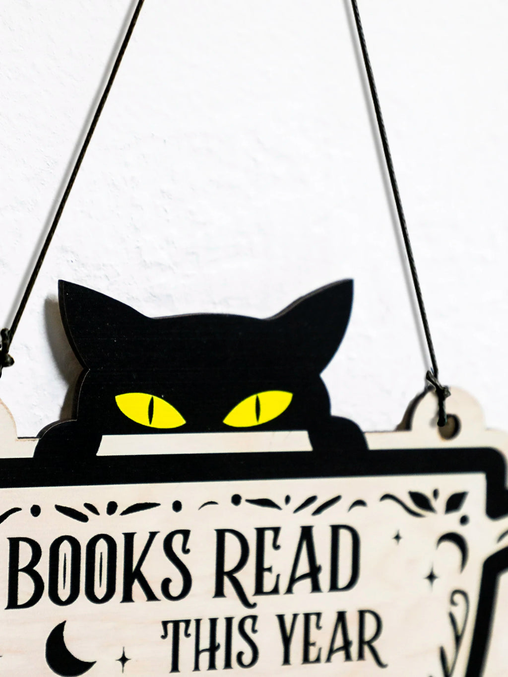Black Cat Book Tracker Sign