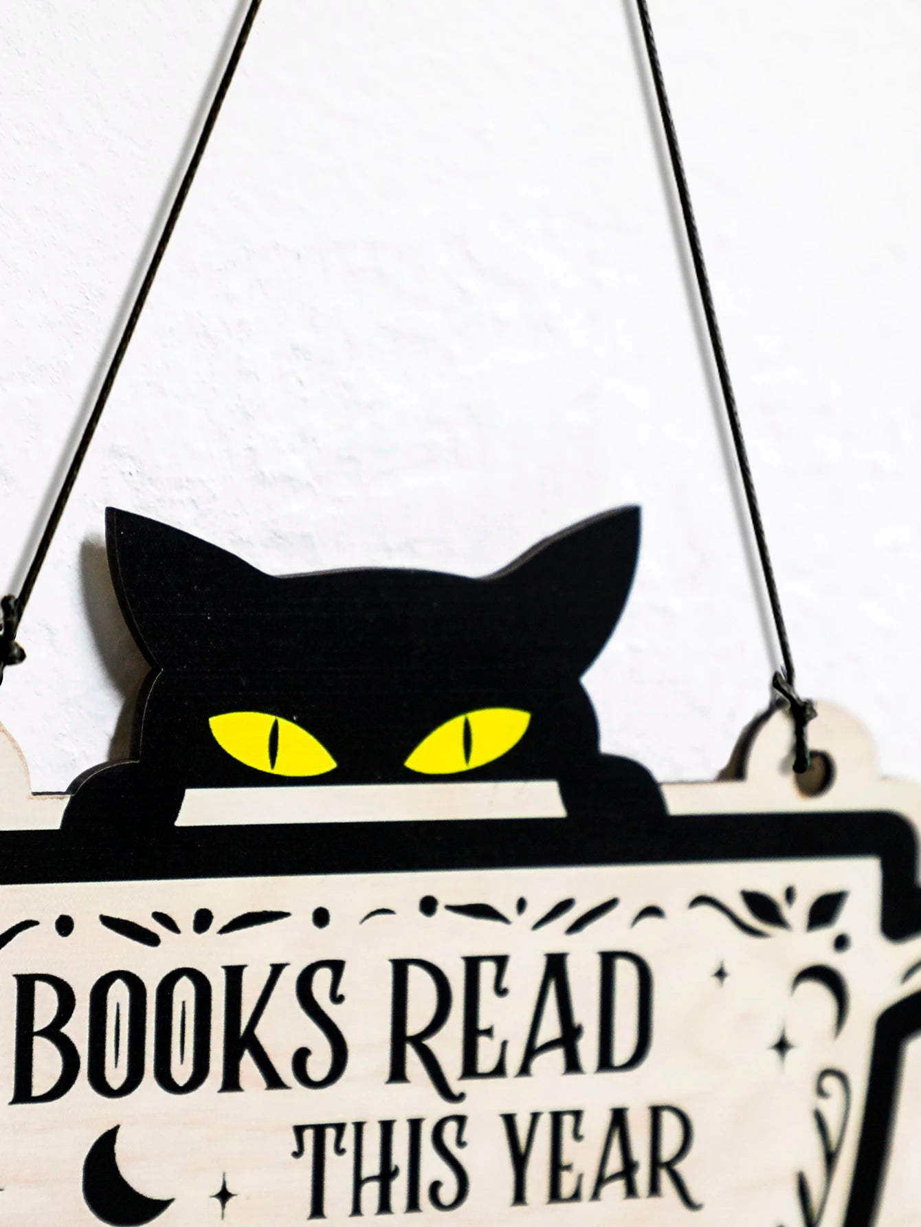 Black Cat Book Tracker Sign