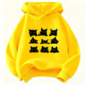 Cute Black Cat Graphic Kids Hoodies