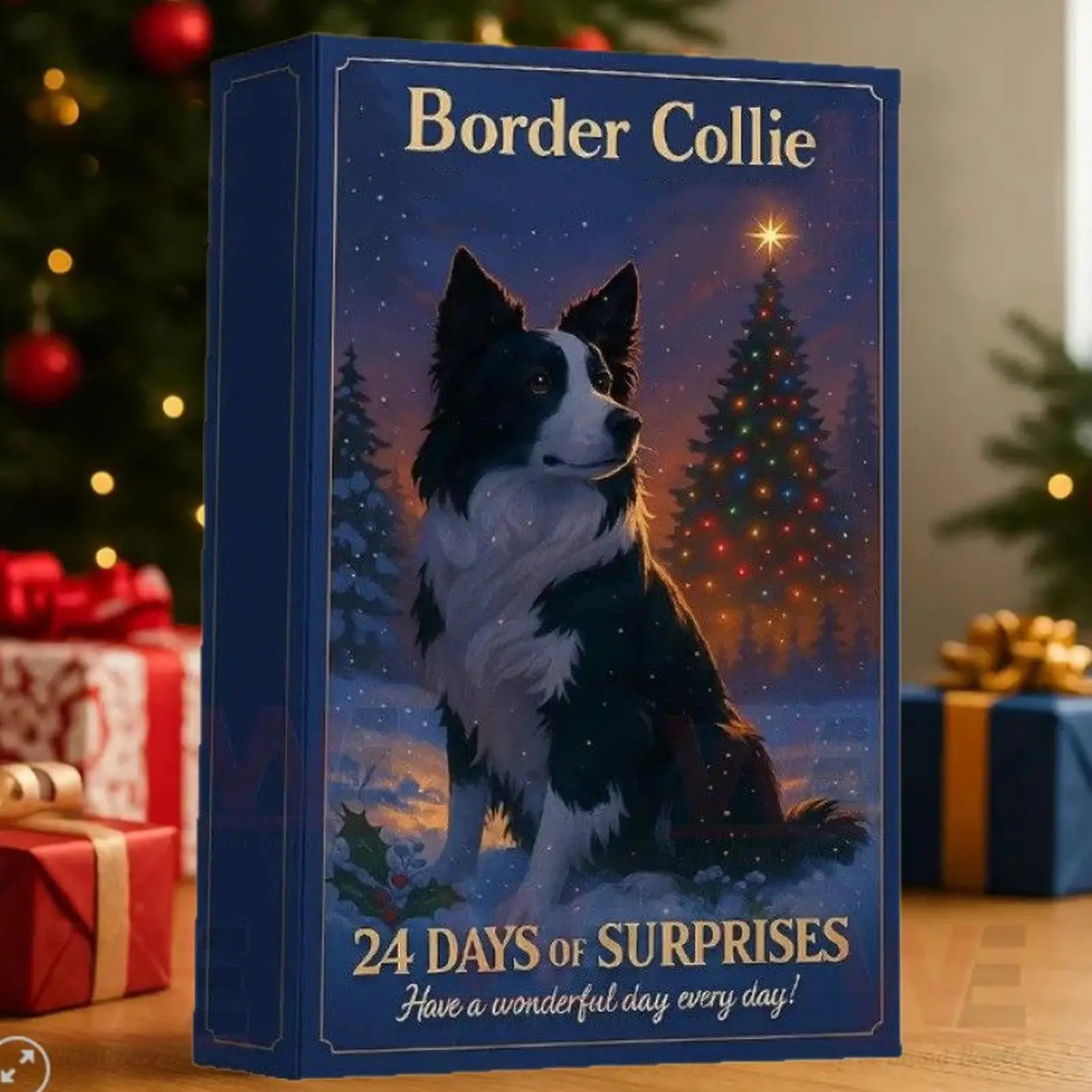 Christmas Calendar 2025 2D Acrylic Advent Dog Figurines 24-Day Animal Calendar Christmas Decorations for Kids Adults Home Decor