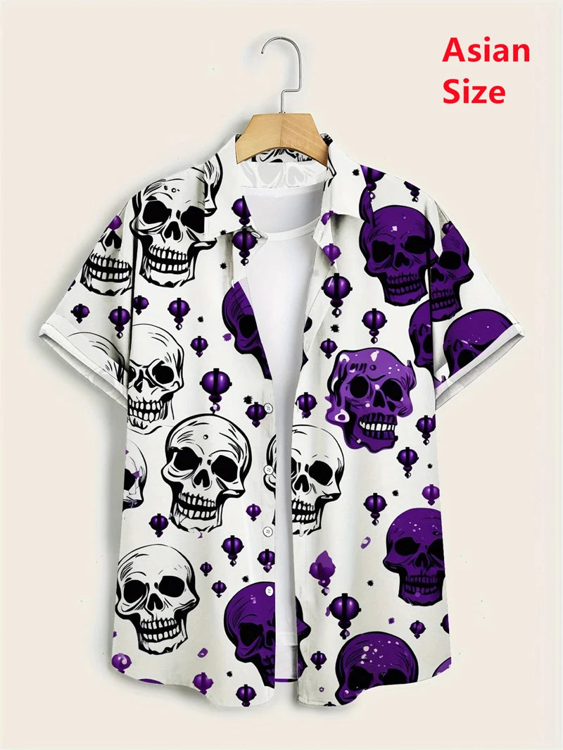 Hawaii Shirts For Men 3D Paisley Graphic Short-sleeved T-shirt Casual Lapel Buttons Male Tops Summer Oversized Bohemian Man Tees