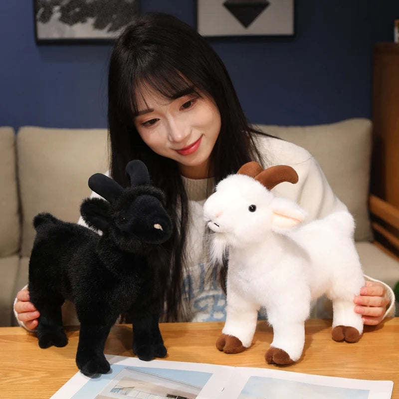 30cm Realistic Goat Plush Toy - Soft Stuffed Animal Goat, Cuddly Farm Animal Gift for Kids, Boys, Girls (Easter/Christmas Gifts)